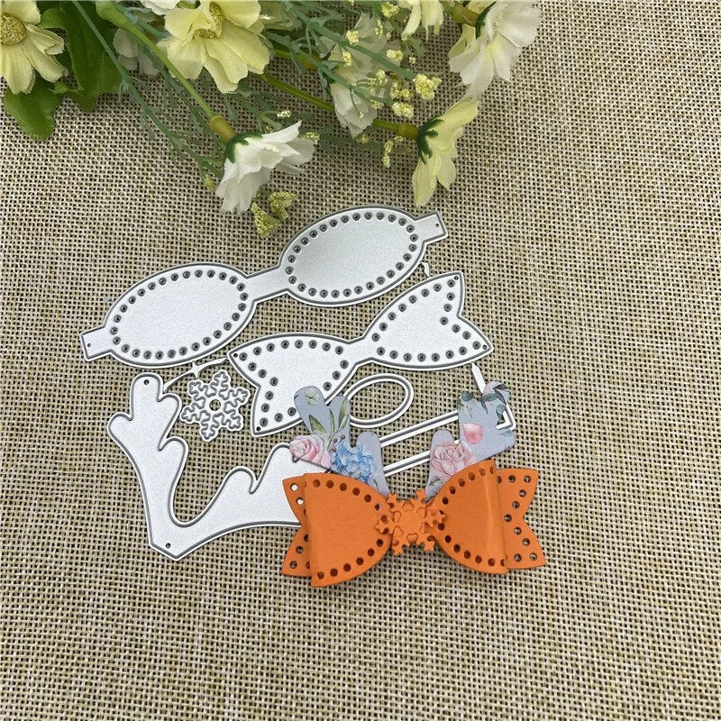 Christmas bow lace card  Metal Cutting Dies Stencils For DIY Scrapbooking Decorative Embossing Handcraft Die Cutting Template