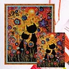 Gouache cat-14CT Stamped 2 strands Cross Stitch-40*50CM/15.7*19.7in