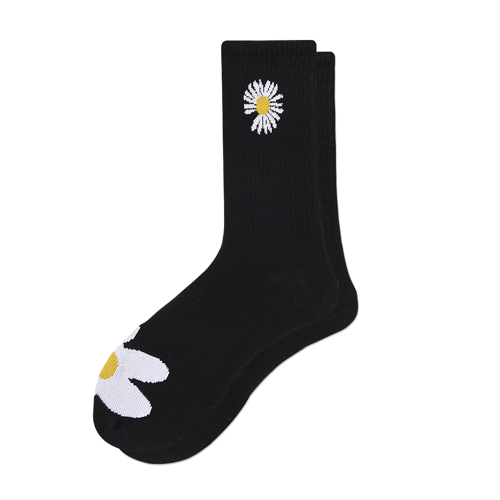 

Korean Daisy Print Cotton Socks Women Men Hip Hop Elastic Mid-Calf Socks, 501 Original