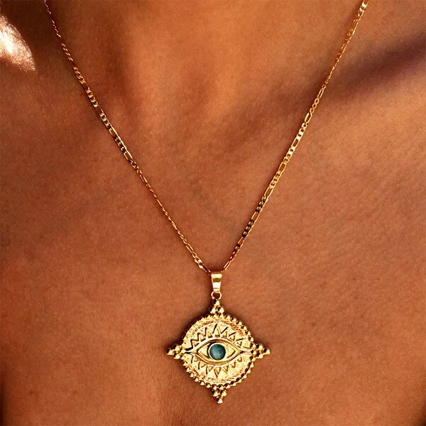 925 Eye Of Horus Turquoise Necklace
