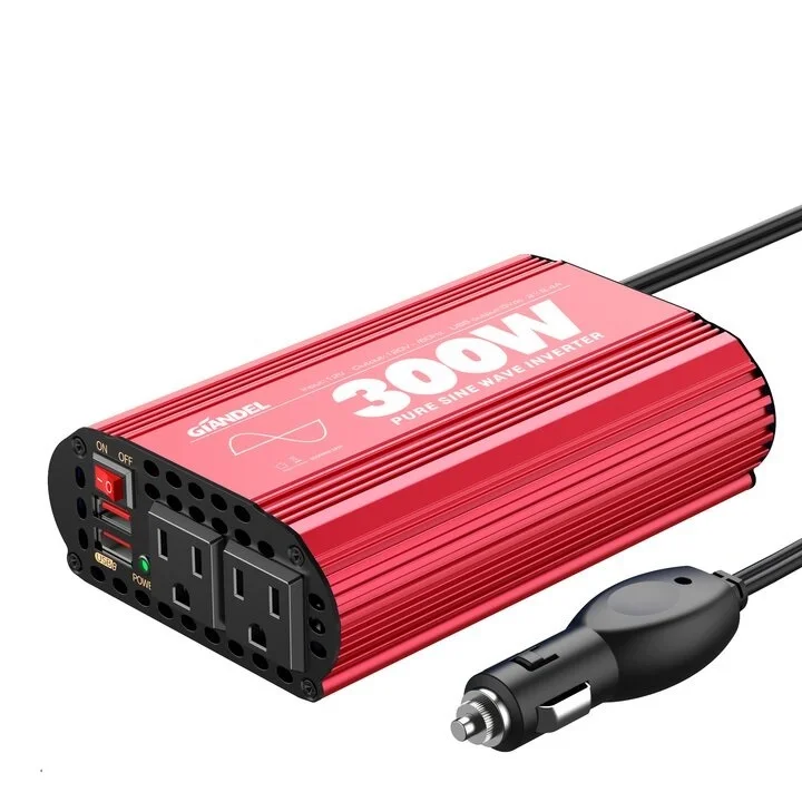 300Watt GIANDEL Pure Sine Wave Car Power Inverter 12V DC to 120V AC