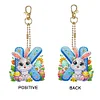 (US Only)PET Double Sided Special Shaped Easter Alphabet DIY Diamond Painting Keychain