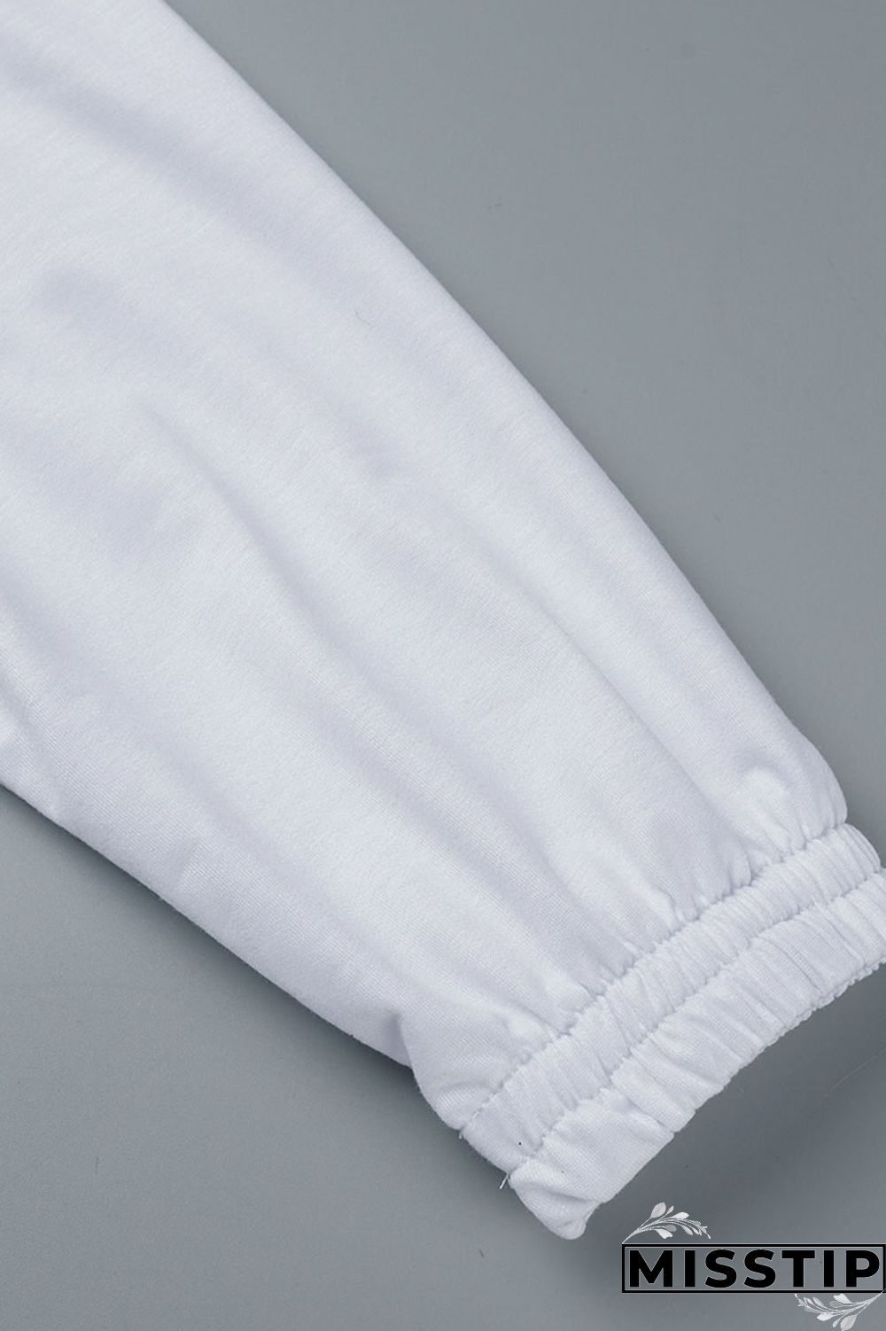 White Casual Solid Patchwork O Neck Tops