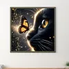 Black Cat Butterfly-Full Round Diamond Painting 30*30CM