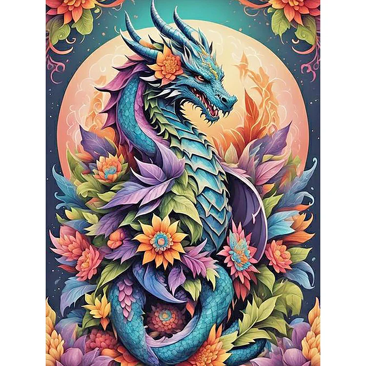 Full Round Diamond Painting - Colorful Dragon 30*40CM