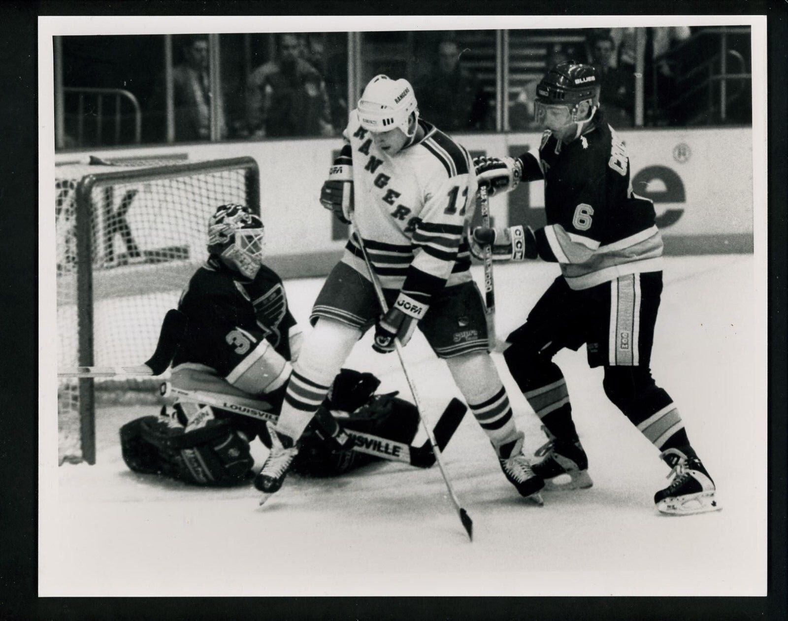 Curtis Joseph Crossman Olczyk 1993 Press Original Photo Poster painting Bob Olen Rangers Blues