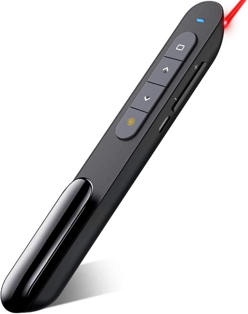 DinoFire for Bluetooth Presentation Remote Powerpint Clicker USB Rechargeable RF 2.4 GHz Dual Modes Wireless Presenter Presentation Clicker Slide Advancer for Mac/Keynote/PC/PPT 11  (UPC/EAN)701473808109