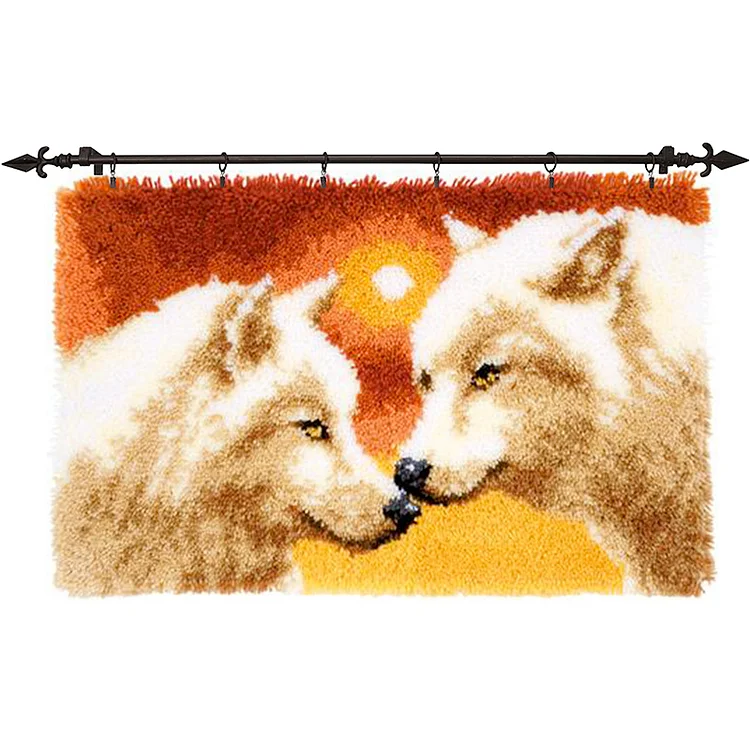 Snow Wolf Rug Latch Hook Kits for Beginners veirousa