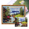 Forest Train-14CT Stamped Cross Stitch Egyptian Cotton 55*45cm/21.65*17.72in