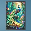 Diamond Painting-DIY Full Round Drill Peacock and Flowers（40*60CM)