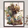 >SALE<Full Embroidery Cotton Thread 11CT Print Floral Coffee Maker Cross Stitch50x60cm