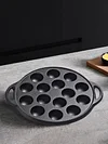 Cast Iron Grilling Pan Cooking Plate 15 Holes Nonstick Octopuses Meat Balls Mold