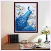 Blue Peacock  | Full Round Diamond Painting Kits