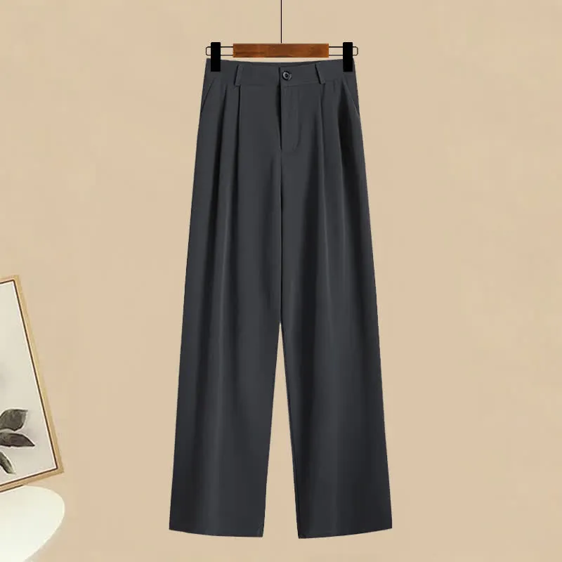 Chic Cross Knit Crop Sweater Casual Suit Pants