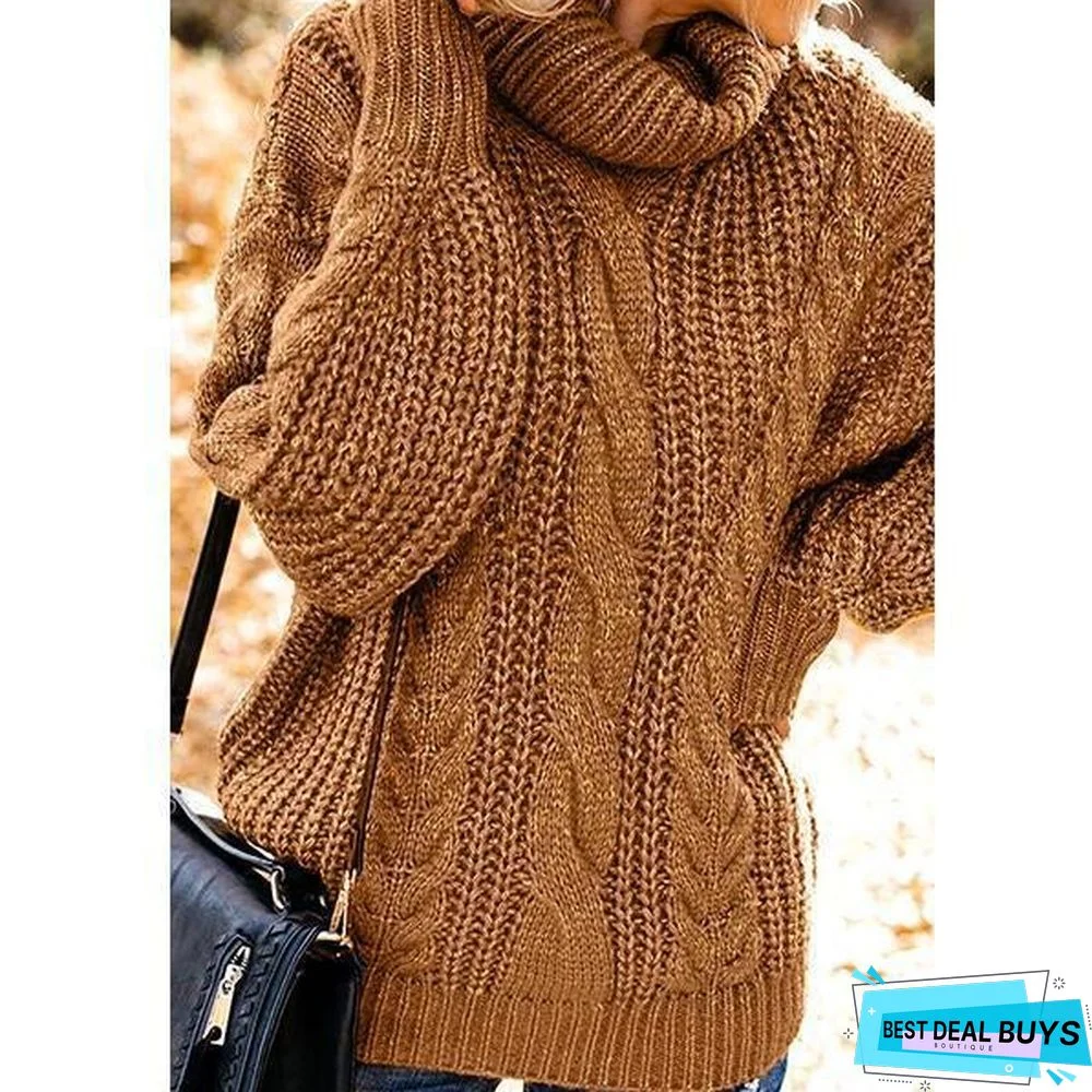 High Collar Casual Warm Sweater