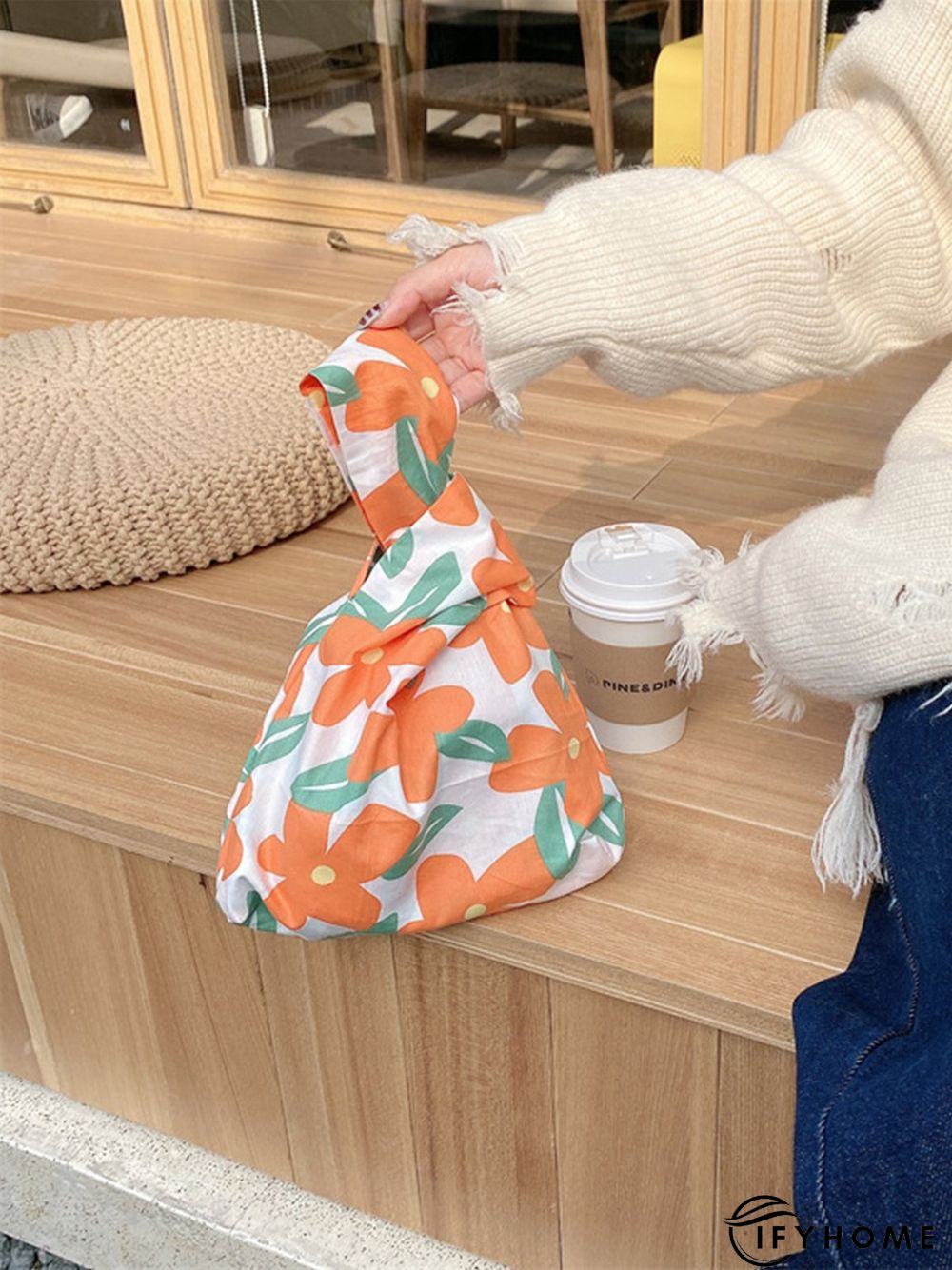 Spring Summer Artistic Colorful Floral Graphics Cotton Clutch | IFYHOME