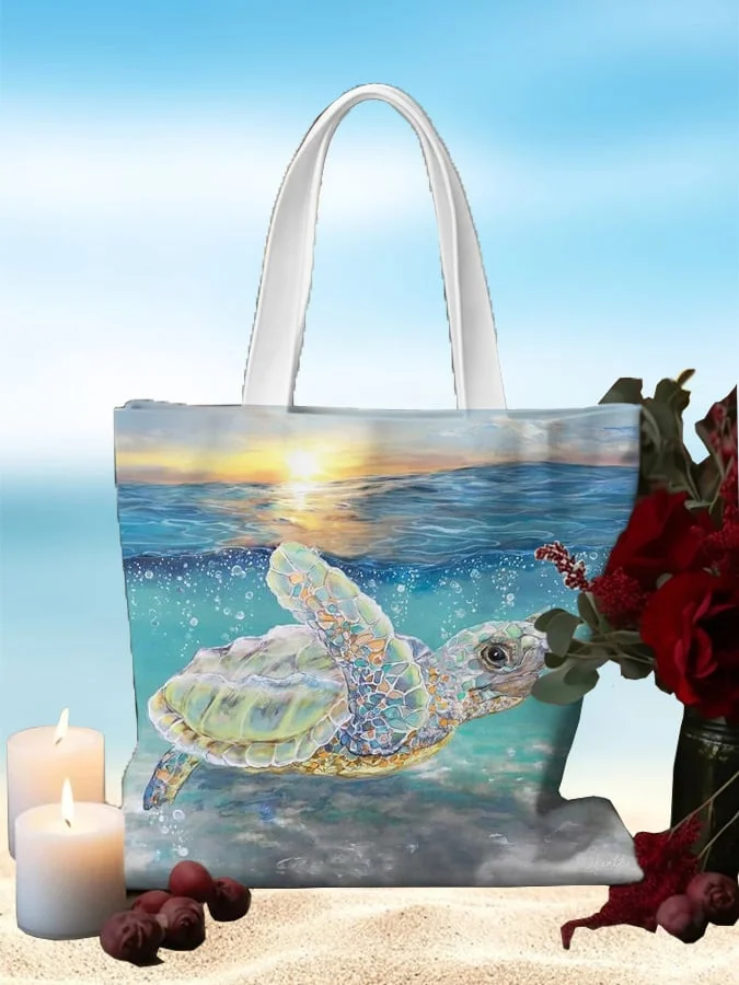🔥Buy 3 Get 10% Off🔥Hawaiian Turtle Design Foldable Travel Canvas Shoulder Bag