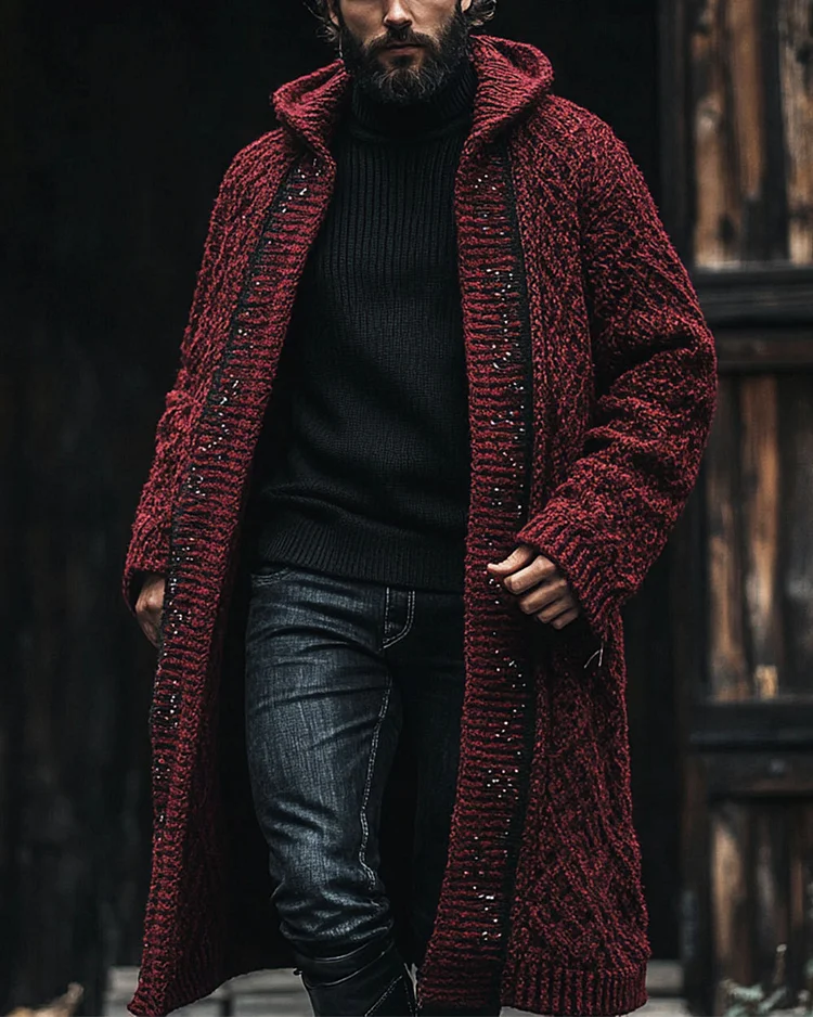Men’s Vintage Sequined Knitted Coat