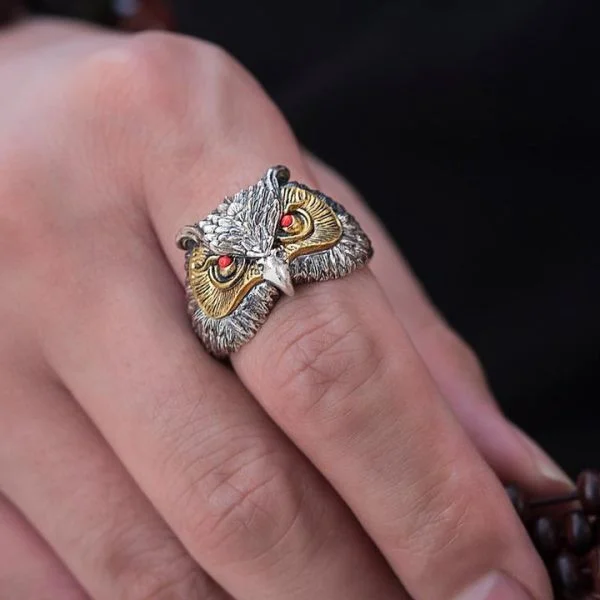 Silver hot sale owl ring