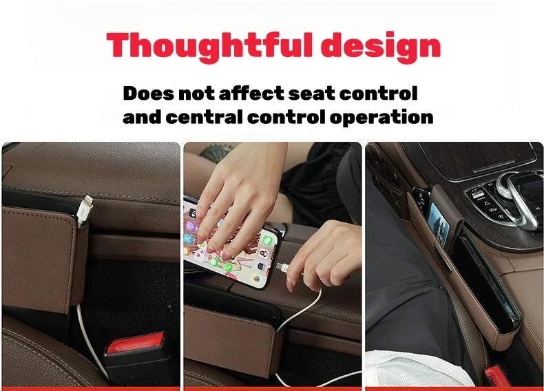 High-end custom suede car seat gap storage box