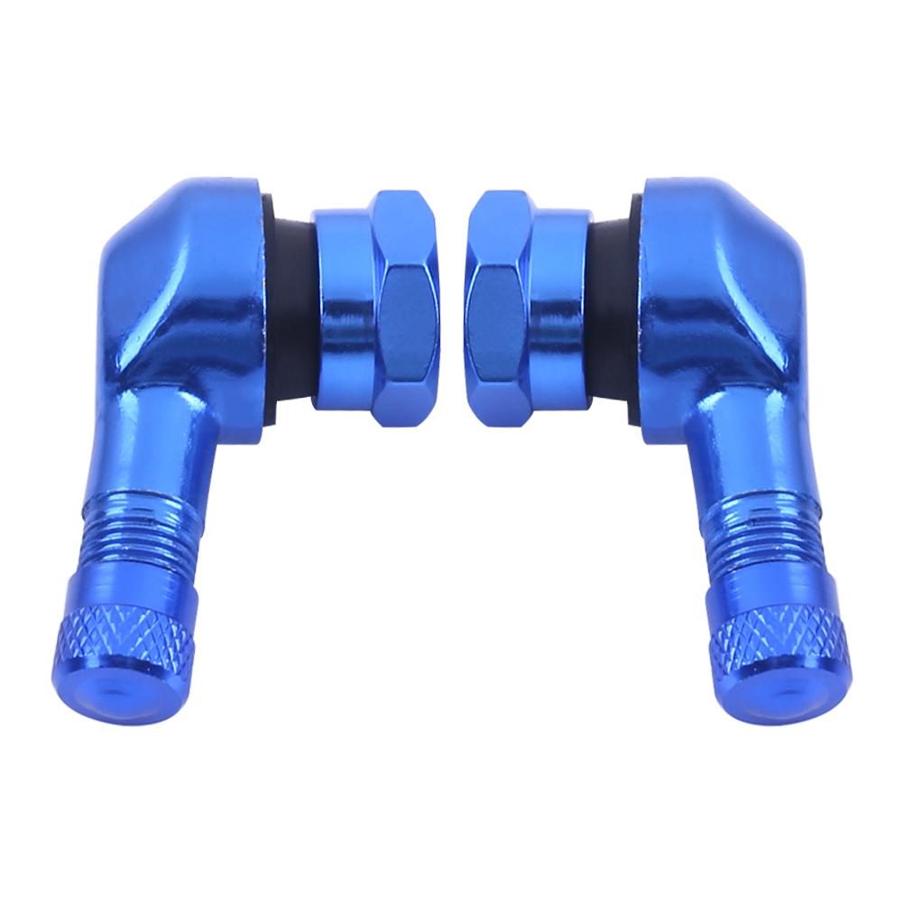 

2pcs 90° CNC Aluminum Motorcycle 11.3mm Rim Tire Tyre Valve Stems, Blue, 501 Original