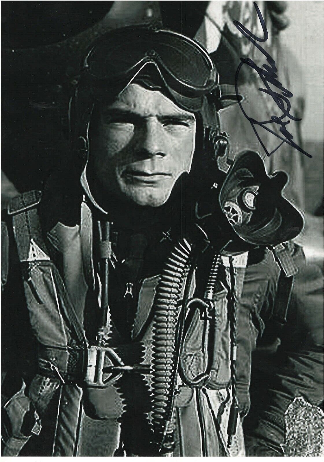 JOE PETERBURS 55TH FIGHTER SQDN, 20TH FIGHTER GRP P-51 PILOT RARE SIGNED Photo Poster painting