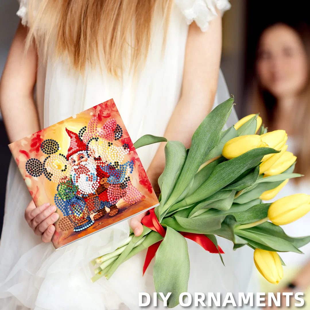 8Pcs Christmas Goblin DIY Diamond Painting Greeting Card Set with Envelopes Crystal Painting Art Greeting Cards for Beginner Adult Holiday Crafts Gifts