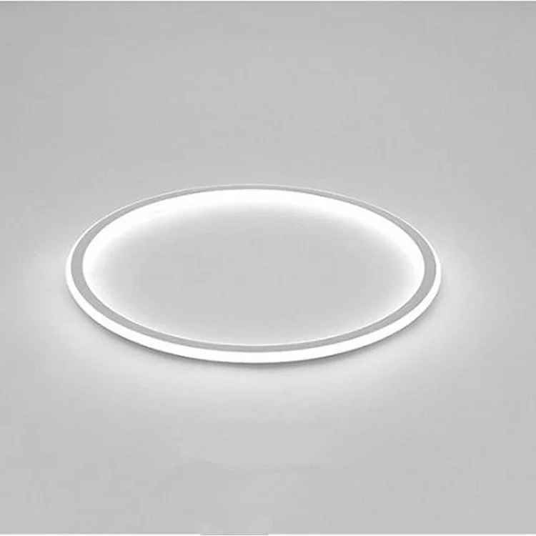 Circular Flush Mount Ceiling Light Minimalist Acrylic Metal Silica Gel LED Light - Appledas