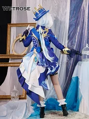[Wetrose] In Stock SSR Furina Focalors Genshin Impact Cosplay Costume Black White Set