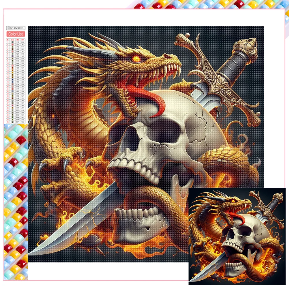 Full Square Diamond Painting - Dragon(Canvas|35*35cm)