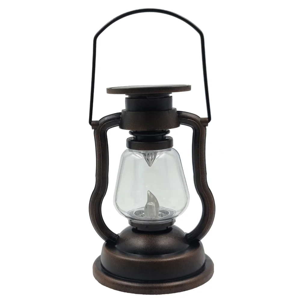 Solar Powered Retro Classic Kerosene Lamp Portable LED Lantern Light (C)