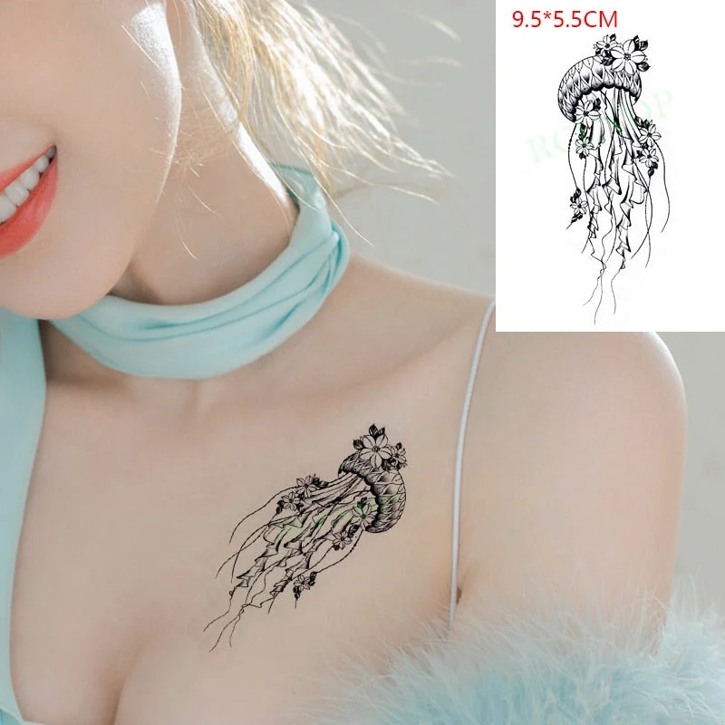 Waterproof Temporary Tattoo Sticker Shark Big Fish Anchor Sea Animal Body Art Flash Tatto Fake Tatoo for Women Men