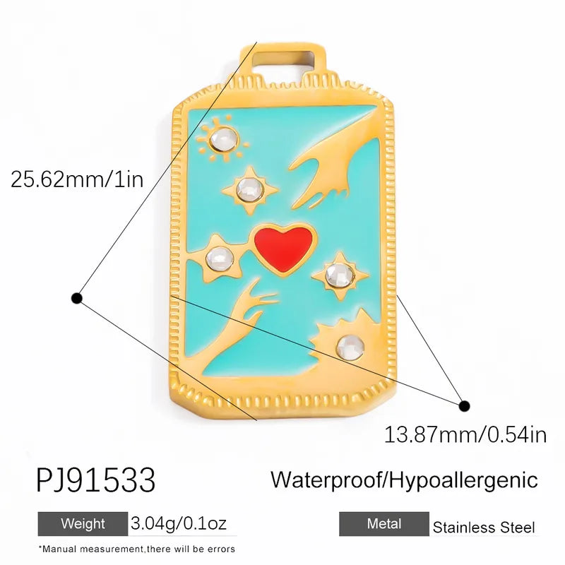 1 Piece 11.1*11.2MM 15.7*17MM 304 Stainless Steel Heart Shape Pendant Chain Jewelry Accessories