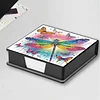 Diamond Painting PU Dragonfly Notecard Box with 160 Sheets Paper Note Holder