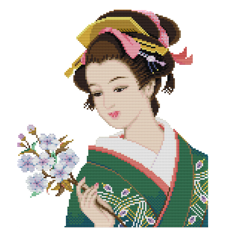 

Lady Handi - 14CT Stamped Cross Stitch - 31*36CM, 501 Original