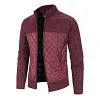 Men's Thickened Casual Fleece Loose Stand Collar Knit Cardigan Sweater Jacket Coat