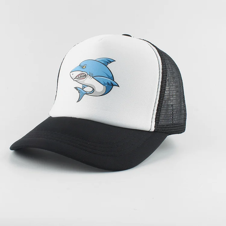 2023 Summer Women Men Mesh Baseball Cap Cartoon Fish Shark Print Hip Hop Caps SunhatSnapback Breathable Sun Hat