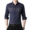 Men's Fashion Simple Long Sleeve Printed Shirt