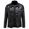 New Men's Lapel Leather Jacket