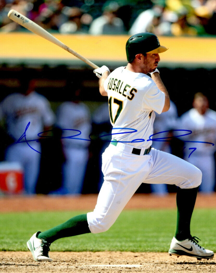 Signed 8x10 ADAM ROSALES Oakland A's Autographed Photo Poster painting - COA