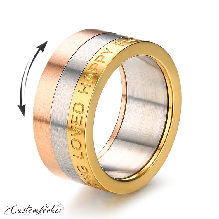  Tri Coloured Affirmation Spinner Ring