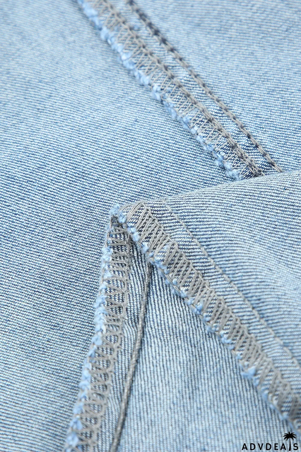 Distressed Bell Bottom Denim Pants