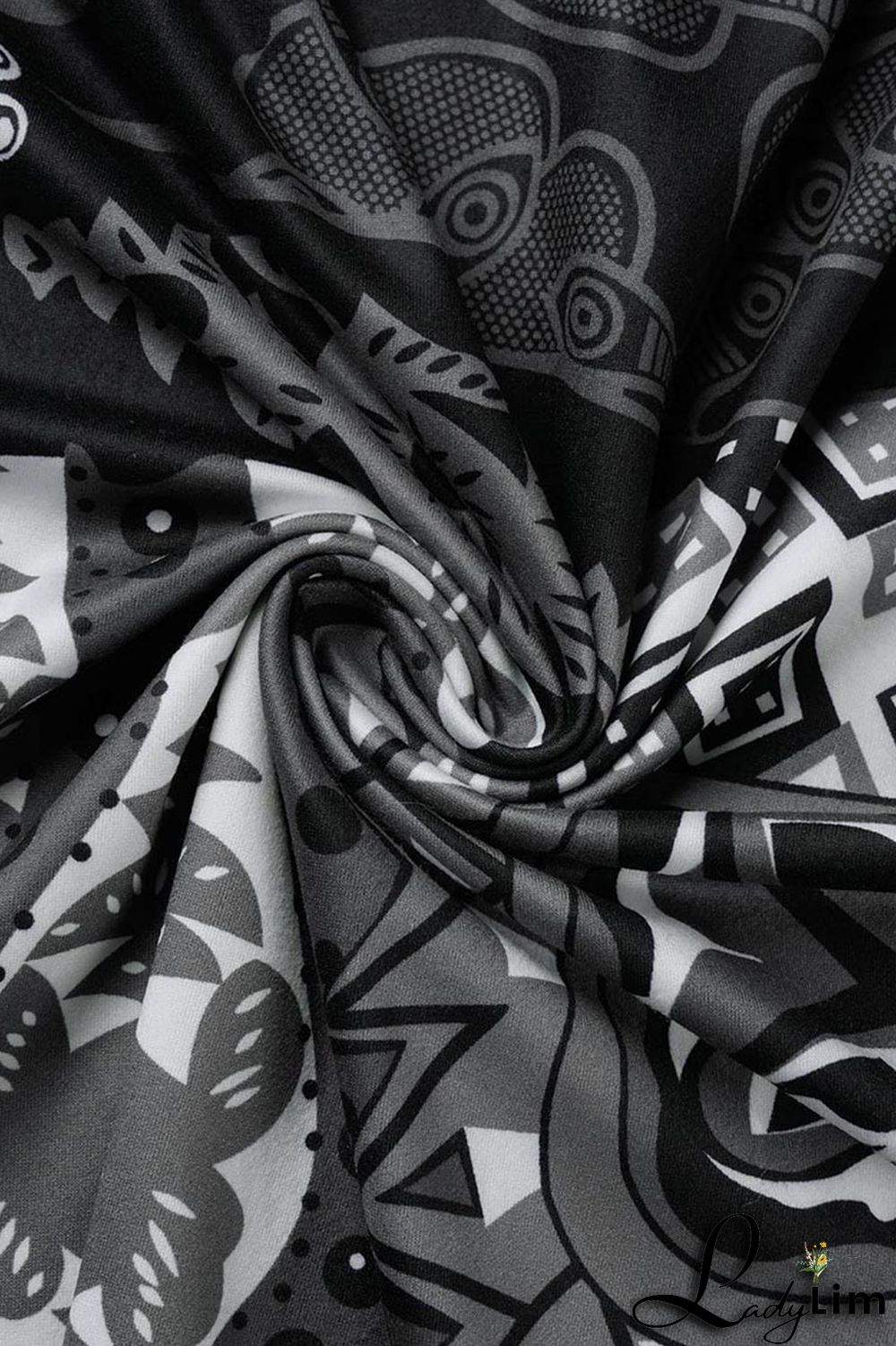 Black Fashion Casual Print Patchwork O Neck Straight Plus Size Dresses