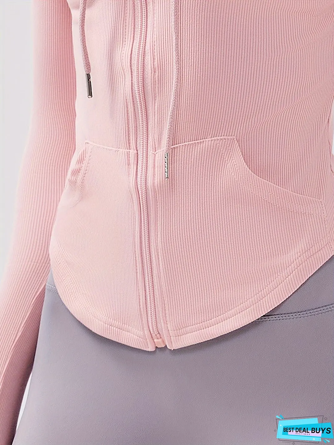Fitness Sweatshirt Long Sleeve Zippered For Sports And Workouts Moisture Wicking Comfort