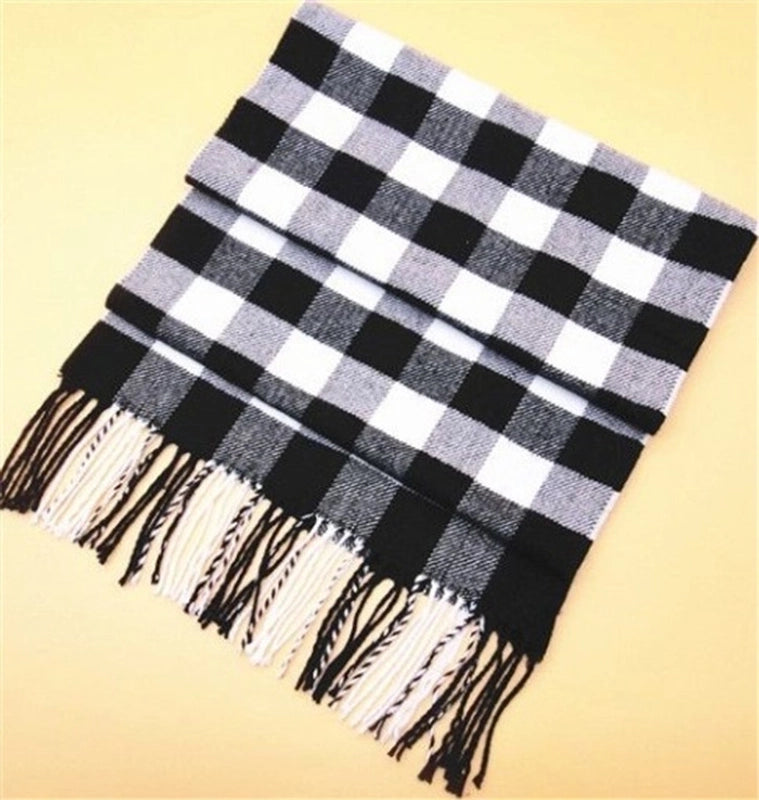 Autumn And Winter New Men’s Scarf Warm Korean Style British Plaid Cashmere Versatile Classic Men’s And Women’s Student Scarf
