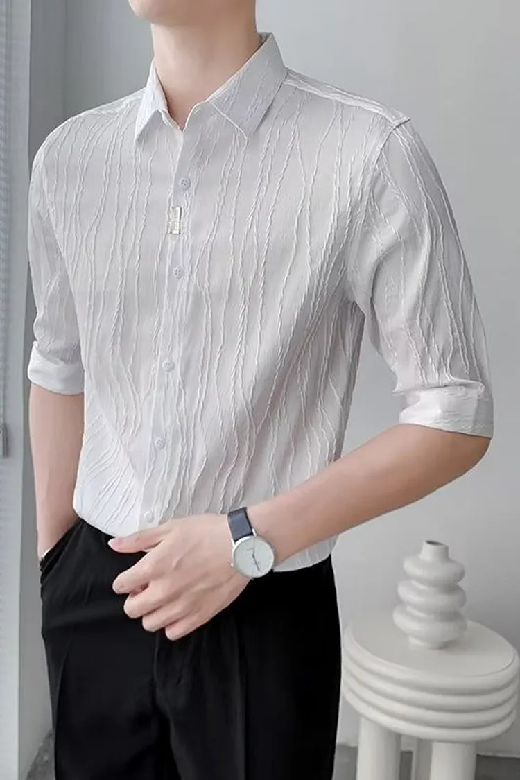 Wrinkle Resistant Men's Casual Shirt Business Button Down
