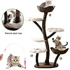 [US Local Warehouse] 59In Flower Shaped Cats Tree with Scratching Posts Unique Nest Jumping Platform Tower Dtachable Multi Level Pets Furniture for Large & Multi-Cat Homes