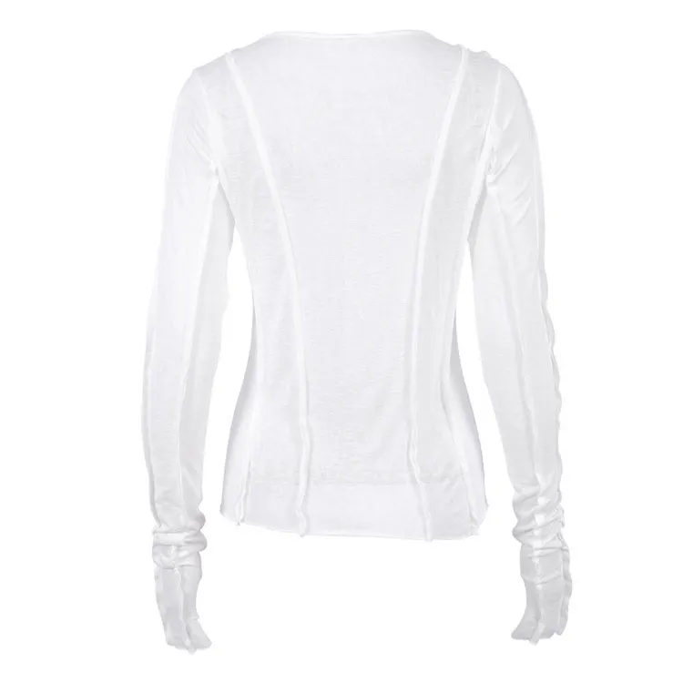 Churchf Churchf Early Autumn 2024 Long-Sleeved T-Shirt Solid Color, Slim And Thin Small Fashion Bottom Shirt Women's Clothing
