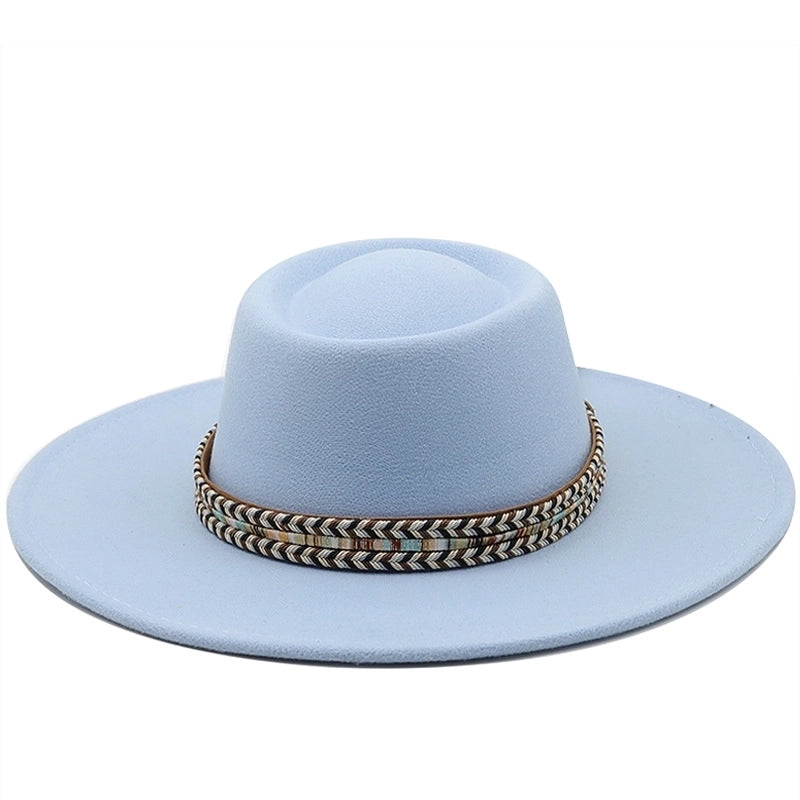 Fashion Ethnic Autumn And Winter Men’s And Women’s Couple Broad-brimmed Hat