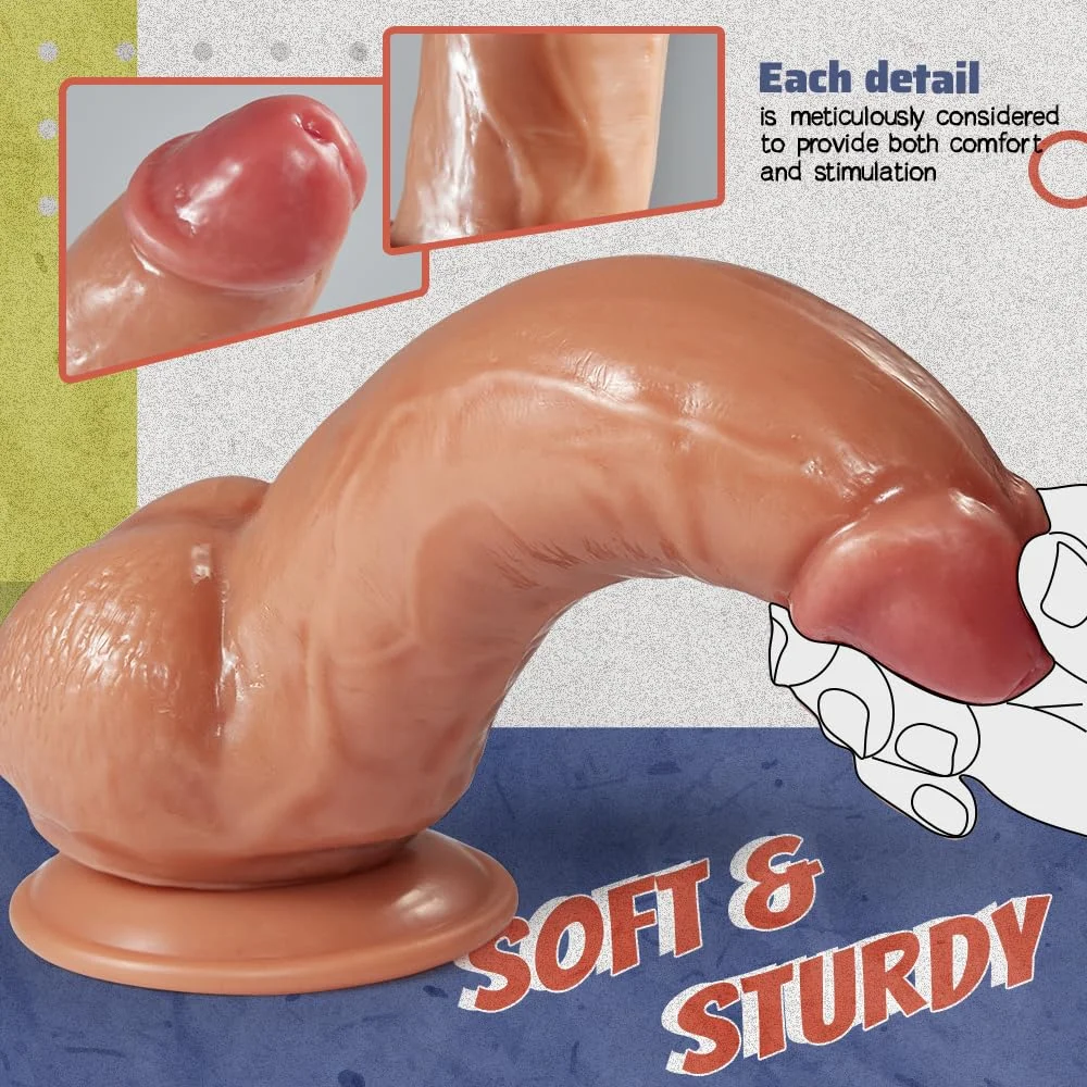 Ultimate Experience with Powerful Suction Cup Realistic 8.3-inch Thick Dildo